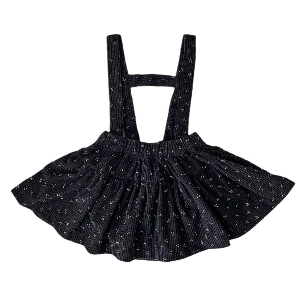 Corduroy Skirt with Suspenders