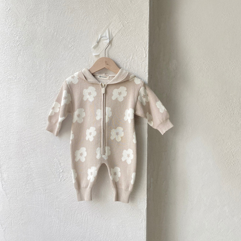Beige Bodysuit with Flower pattern