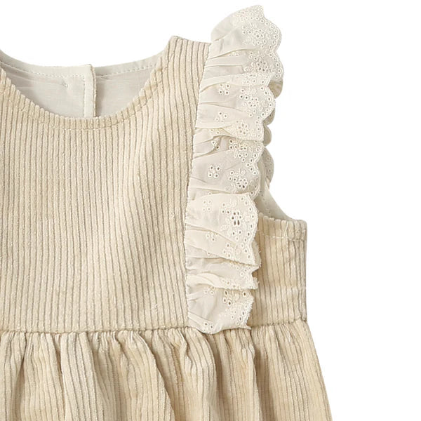 Beige Corduroy Dungarees