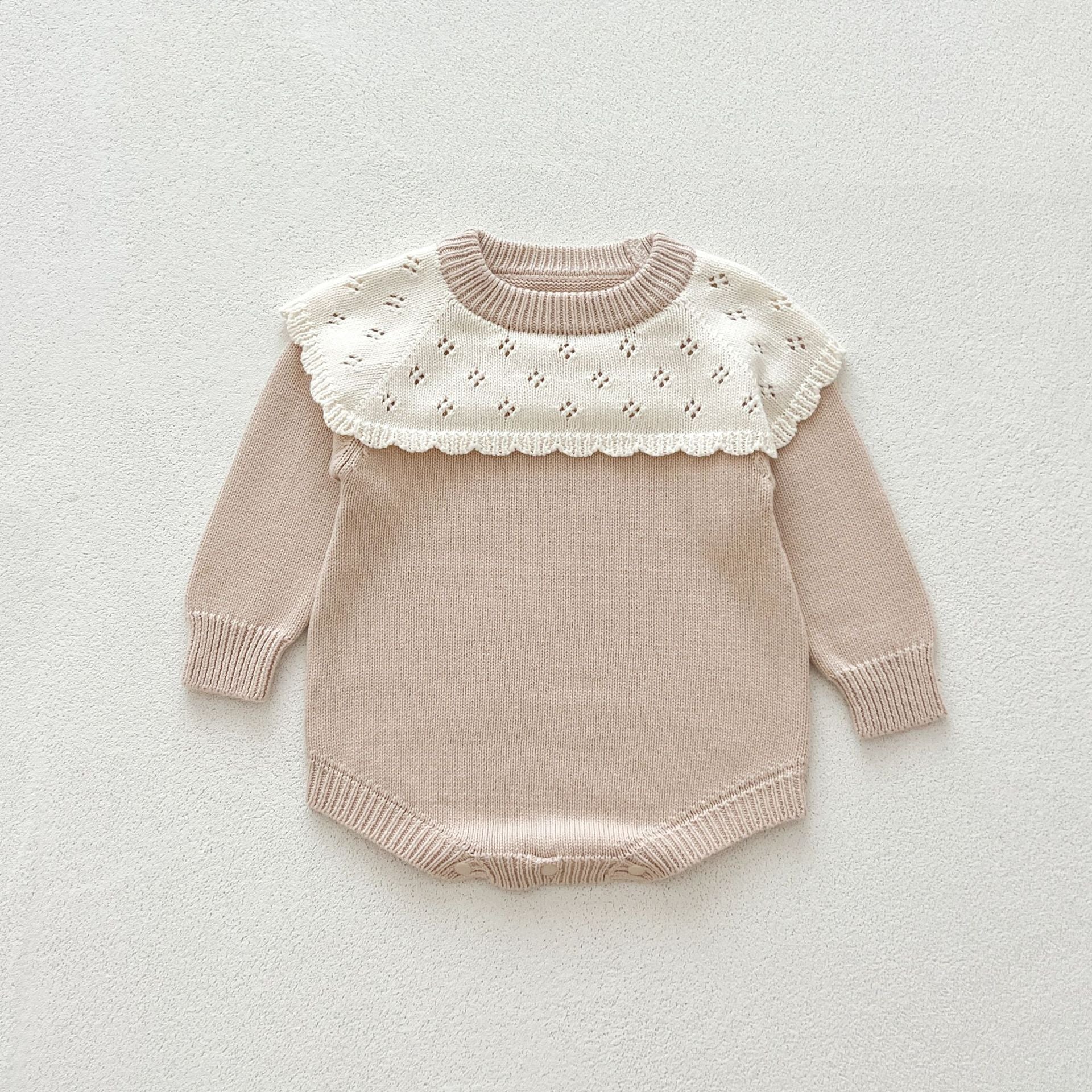 Knitted Romper with frill